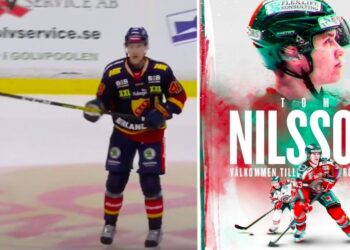 Tom Nilsson tillbaka i Frölunda. Enligt honom själv är kroppen fullt fungerande. Foto: C MORE samt FRÖLUNDA (Instagram)