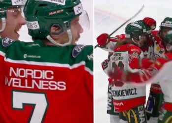 Frölundas herrar har levt mycket på backarna på slutet. Damerna – allt mer på gång. Foto: TV4 (skärmdumpar)